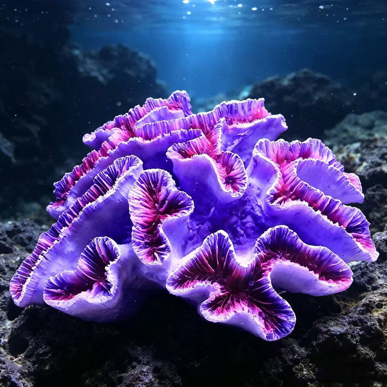 Aquarium Planted Background - Artificial Lettuce Coral Fish Tank Ornament